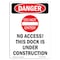 Signmission Safety Sign, OSHA Danger, 14" Height, Portrait No Access!, Portrait OS-DS-D-1014-V-1983 - alternate 1